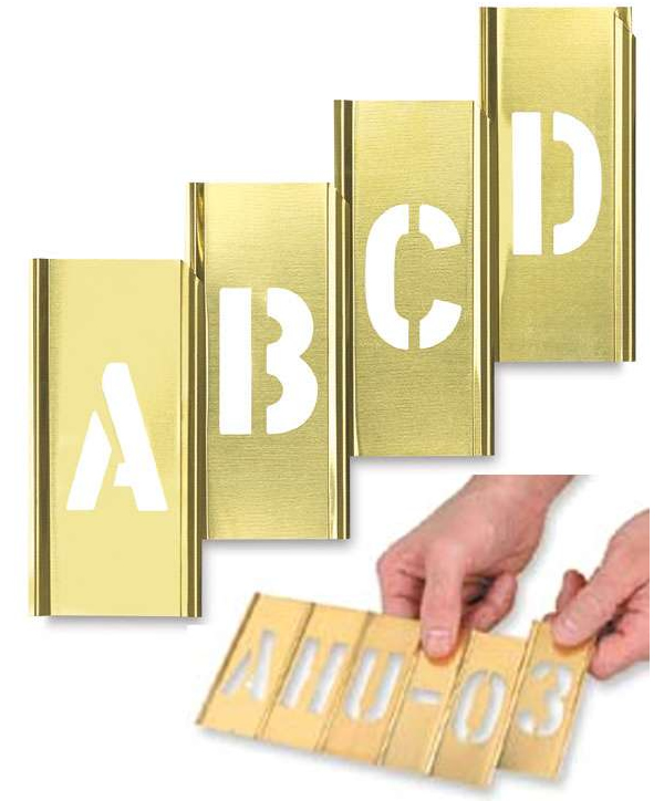 AKOAK 2 Piece Set Brass English alphabets Stencils and Arabic Numerals Stencils with Symbols,Letter Stencils Number Stencils for Drawing,Bookmarks,Templates 