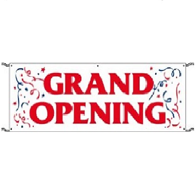 Grand Opening Banner 3 x10  with graphicrope and grommets