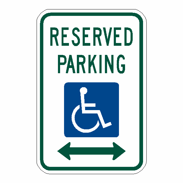 Handicapped Parking Only Sign 12" x 18" No Rust Aluminum Sign 