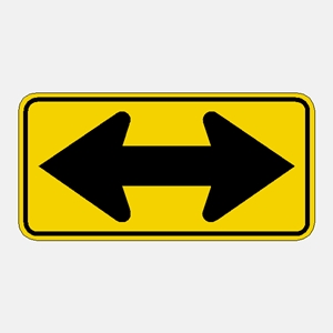 Double Arrow Traffic warning Sign