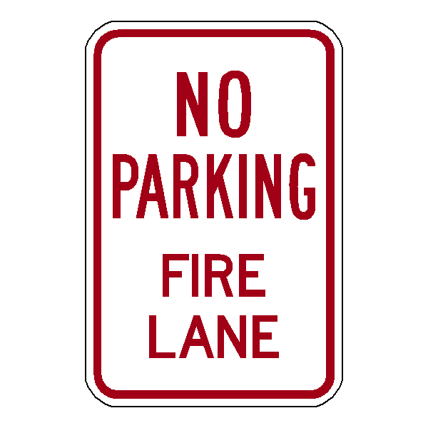 No Parking Fire Lane - 12x18 Alum Sign EG reflective