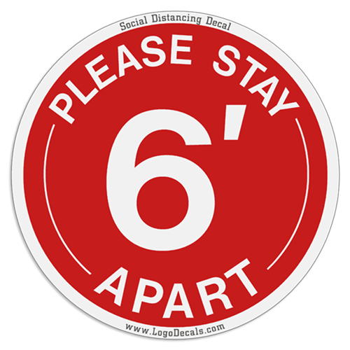 Social Distancing Decal "Please Stay 6 Apart" Floor Decal / Sticker corona virus decals, covid-19, social distancing, virus, please stay 6 foot apart, floor sticker,