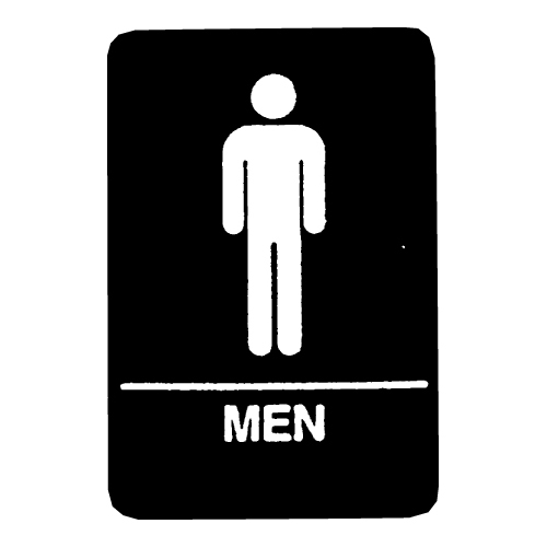 Men Symbol Restroom Sign with Braille   9"x6"