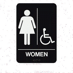 Women/HC Braille Restroom Sign 9"x6"