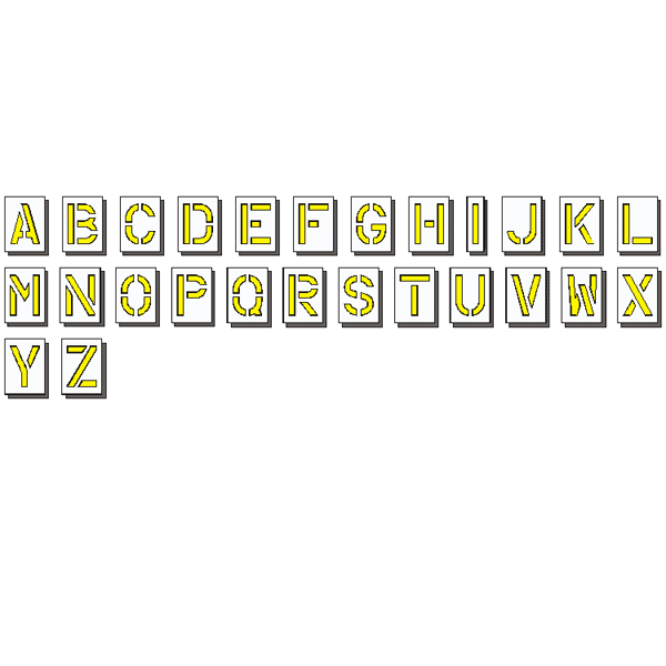 18" Alphabet Stencil Kit 28 pc Durolast