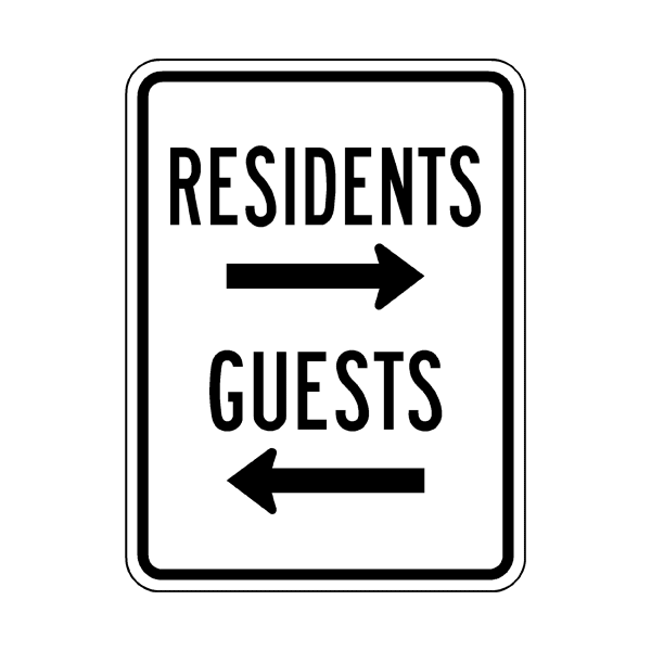 Guests/Residents Sign 18"x24"