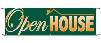 Open House Banner 3 x 10 ft with ropes
