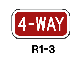 4-Way Sign R1-3 6"x12"
