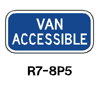 Van Accessible Sign R7-8P5 12"x6"  van accessible handicap parking space sign,van-accessible-sign,Handicap Van Accessible  Parking Sign,R7-8P5,accessible van-parking sign 