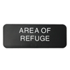 Area-of Refuge Building or Office Braille Sign, 3 x 8 Black  white text