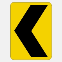 W1-8 Chevron Warning Sign  Yellow - Black