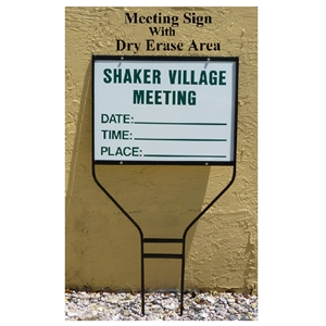 Meeting Sign with Dry Erase DAY TIME PLACE