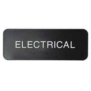 Electrical sign with ADA Braille  3x8