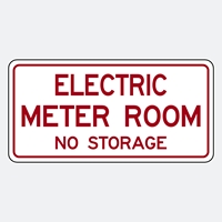 Electric Meter Room No storage Sign