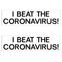 "I Beat The Coronavirus" Decal / Bumper Sticker (Set of 2) corona virus decals, Coronavirus Bumper Stickers, Covid-19 Decal