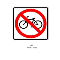 24" Sq. R5-6  No Bicycles Symbol - Traffic Sign 