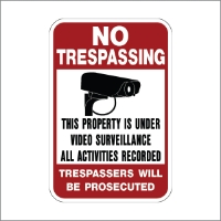 No Trespassing Video Surveillance Sign - .080  Reflective ALUMINUM No Trespassing video surveillance Sign, No Trespassing Sign with Video Camera, video surveillance Aluminum signs, Property is under Video Surveillance Signs, No Trespassing This Property Is Protected Video Surveillance sign, Surveillance sign with camera, Reflective surveillance Sign