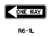 One Way sign with Left Arrow, R6-1L  Traffic sign