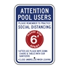 Pool Users Rember to Practice Social_Distancing_Pool_Sign  24"x18" 