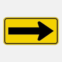 W1-6  LARGE ARROW WARNING SIGN