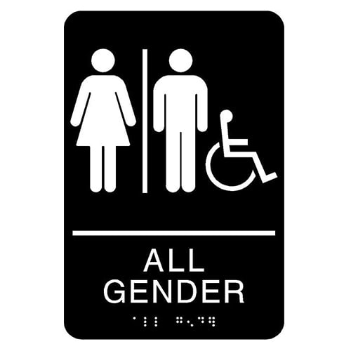 All_Gender_Restroom_ADA Symbol Sign 6x9