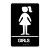 ADA Girls Restroom Braille Sign