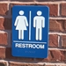 ADA Unisex Restroom 9 Braille Blue Sign 9"x6"