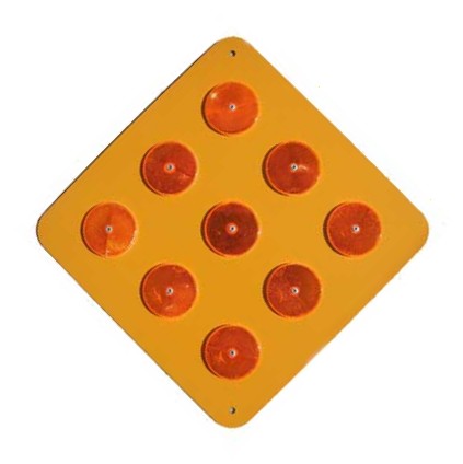 OM1-1 Yellow Object Marker-  9-button Hazard Marker  Enamel Background 18"
