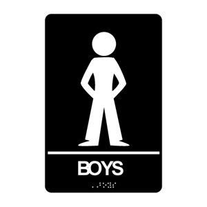 ADA Boys Restroom Braille Sign