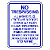 Margate No Trespassing 24"x18" Reflective Aluminum
