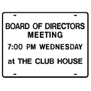 Condo or HOA Meeting Notice Sign 1-4 lines