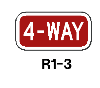 4-Way Sign R1-3 6"x12"