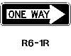 One Way Right Arrow  (enc in R Arrow) R6-1R  12x36