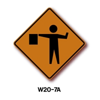 Flagger (symbol) Sign 30" W20-7a